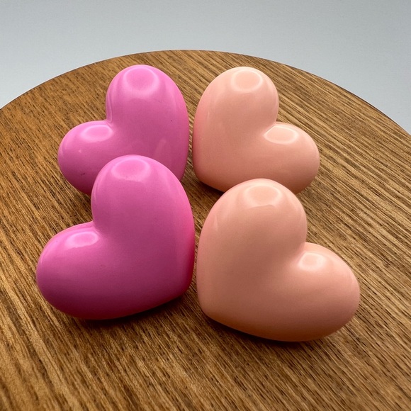 Pastel Color Heart Stud Earrings - Kawaii Cute Heart Earrings Set - Picture 7 of 16